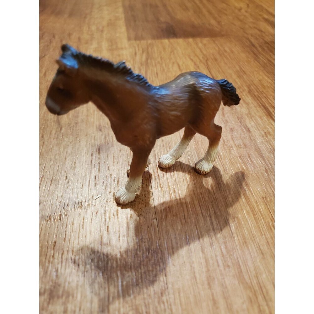 Schleich‎ Shire Clydesdale Foal Brown Horse Animal Toy Figure 2002